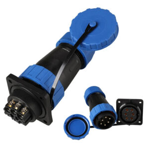 Solder-free Screw Connection IP68 TY28 Square 6Pin Panel Mount 25A Male Female Power Plug Circular Waterproof Connectors