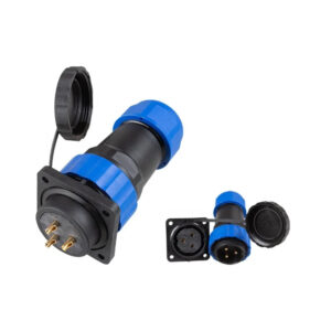 IP68 Panel Mount SD28 Square 3Pin 25A  Male Female Conector For Led  Outdoor Lighting Cable Electrical Wire Waterproof Connector