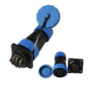 Solder-free Screw Connection IP68 TY28 Square 5Pin Panel Mount 25A Male Female Power Plug Circular Waterproof Connectors