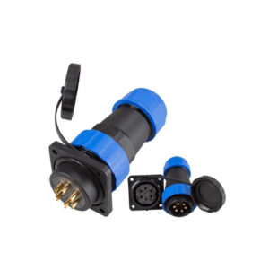 IP68 Panel Mount SD28 Square 6Pin 25A  Male Female Conector for Led  Outdoor Lighting Cable Electrical Wire Waterproof Connector