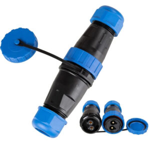 No Soldering Screw TY28 Docking 2 Pin Connection IP68 Straight Outdoor 45A  Male Female Power Plug Circular Waterproof Connector