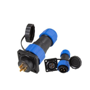 IP68 Latest Hot Selling Threaded Plastic Panel Mount SD20 Square 3 Pin 25A  Male Female Power Plug Circular Waterproof Connector