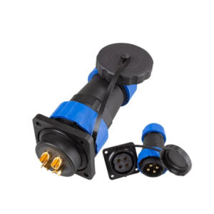 IP68 Panel Mount SD28 Square 4Pin 45A  Male Female Conector for Led  Outdoor Lighting Cable Electrical Wire Waterproof Connector